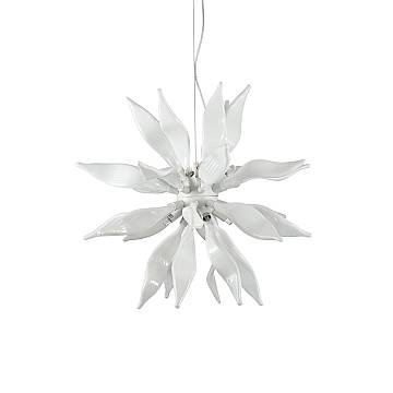 Sospensione Contemporanea Leaves Metallo Bianco 8 Luci G9 3W 3000K Luce Calda