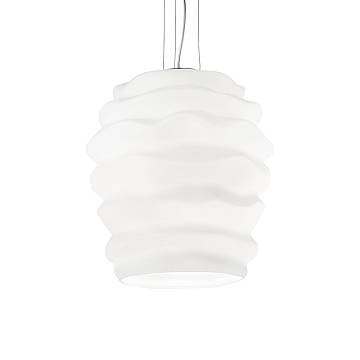Sospensione Contemporanea Karma Vetro Bianco 1 Luce E27 Big