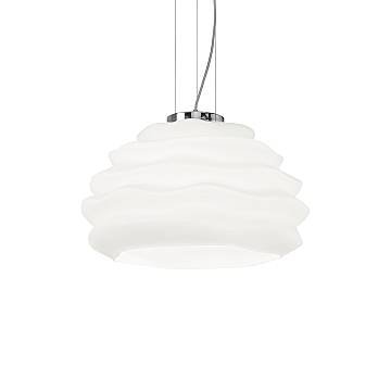 Sospensione Contemporanea Karma Vetro Bianco 1 Luce E27 Small