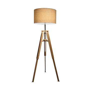 Piantana Industrial-Minimal Klimt Metallo-Legno Marrone 1 Luce E27