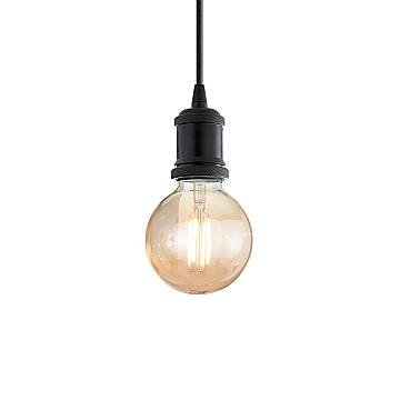 Sospensione Rustica-Country Frida Metallo Nero 1 Luce E27