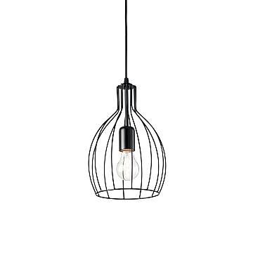 Sospensione Industrial-Minimal Ampolla-2 Metallo Nero 1 Luce E27