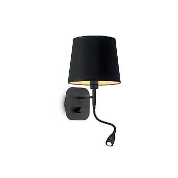 Applique Industrial-Minimal Nordik Metallo Nero 2 Luci E14 1,5W K Luce