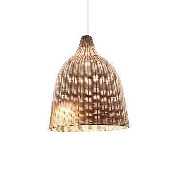 Sospensione Rustica-Country Haunt Corda Marrone Legno Marrone 1 Luce E27