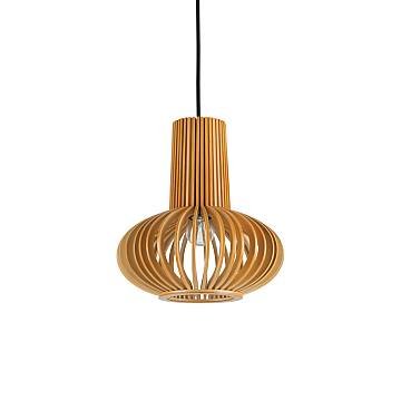 Sospensione Industrial-Minimal Citrus-2 Legno Marrone 1 Luce E27