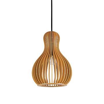 Sospensione Industrial-Minimal Citrus-3 Legno Marrone 1 Luce E27