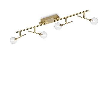 Plafoniera Moderna Maracas Metallo Ottone 4 Luci 2W 3000K Luce Calda