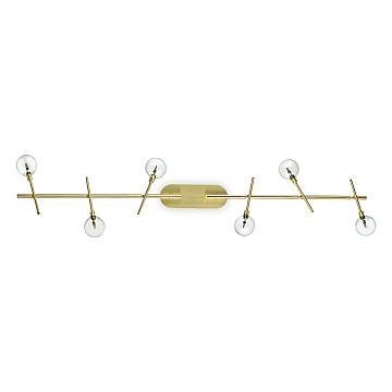 Plafoniera Moderna Maracas Metallo Ottone 6 Luci 2W 3000K Luce Calda