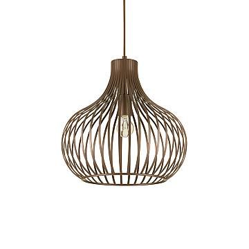 Sospensione Industrial-Minimal Onion Metallo Coffee 1 Luce E27 D38Cm