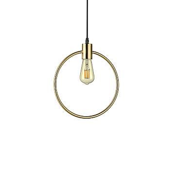 Sospensione Moderna Abc Metallo Ottone 1 Luce E27 Diffusore Tondo