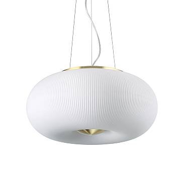 Sospensione Moderna Arizona Vetro Bianco 3 Luci Gx53 9W 3000K Luce Calda