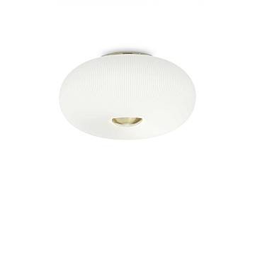 Plafoniera Moderna Arizona Vetro Bianco 5 Luci Gx53 9W 3000K Luce Calda