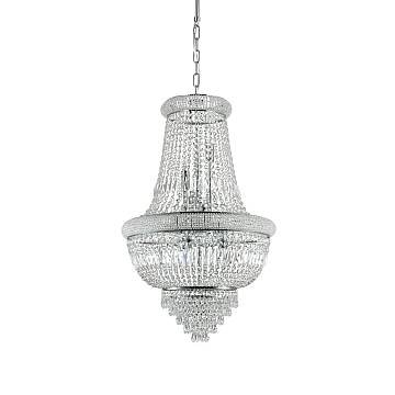 Lampadario Classico Dubai Metallo-Cristallo Cromo 10 Luci E14