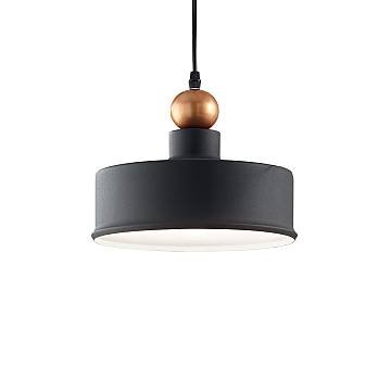 Sospensione Industrial-Minimal Triade-2 Metallo Grigio 1 Luce E27