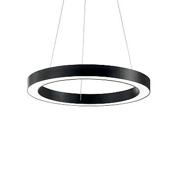 Sospensione Moderna Oracle Alluminio-Plastiche Nero Led 33W 3000K D60Cm