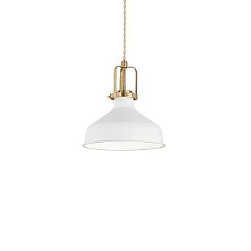 Sospensione Industrial-Minimal Eris-1 Metallo Bianco 1 Luce E27