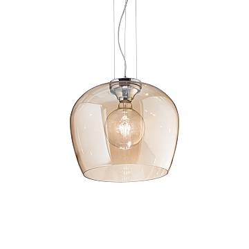 Sospensione Vintage-Decò Blossom Metallo Ambra 1 Luce E27