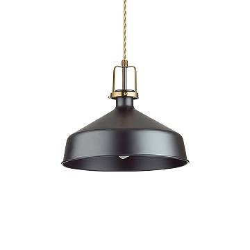 Sospensione Industrial-Minimal Eris-1 Metallo Nero 1 Luce E27