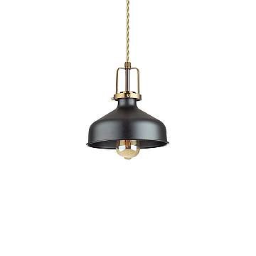 Sospensione Industrial-Minimal Eris-2 Metallo Nero 1 Luce E27