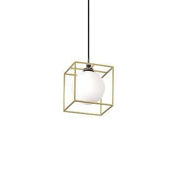 Sospensione Contemporanea Lingotto Metallo Ottone 1 Luce G9 3W 3000K Luce Calda