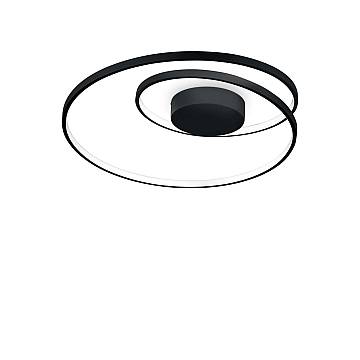 Plafoniera Moderna On-Off Oz Metallo Nero Led 48W 3000K Luce Calda