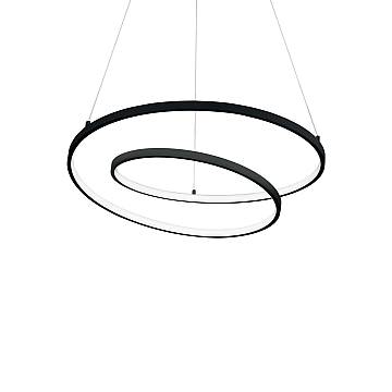 Sospensione Moderna Oz Metallo Nero Led 48W 3000K Luce Calda D60Cm On-Off