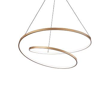 Sospensione Moderna Oz Metallo Ottone Led 48W 3000K Luce Calda D60Cm On-Off