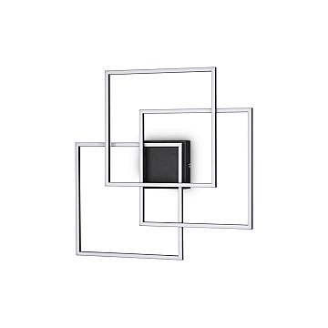 Plafoniera Moderna Frame Metallo Nero Led 35W 3000K Luce Calda