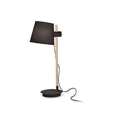 Lampade Da Scrivania-Ufficio Industrial-Minimal Axel Legno Nero 1 Luce E27