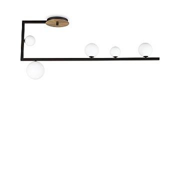 Plafoniera Industrial-Minimal Birds Metallo Nero 5 Luci G9 3W 3000K Luce Calda