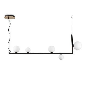 Sospensione Industrial-Minimal Birds Metallo Nero 5 Luci G9 3W 3000K Luce Calda