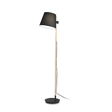 Piantana Industrial-Minimal Axel Legno Nero 1 Luce E27