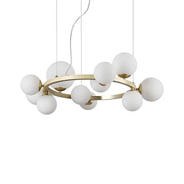 Sospensione Contemporanea Perlage Metallo Ottone 11 Luci G9 3W 3000K Luce Calda