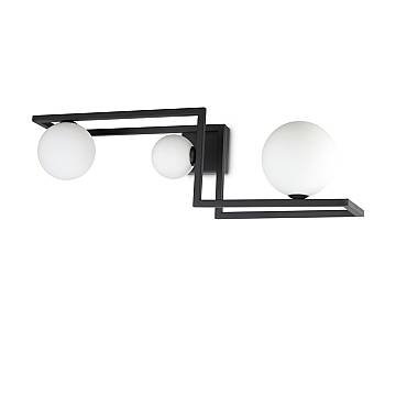 Plafoniera Industrial-Minimal Angolo Metallo Nero 3 Luci G9 3W 3000K Luce Calda