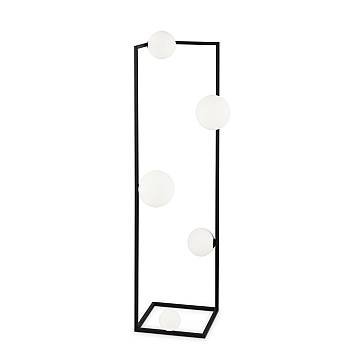 Piantana Industrial-Minimal Angolo Metallo Nero 5 Luci G9 3W 3000K Luce Calda