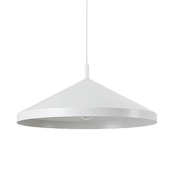 Sospensione Industrial-Minimal Yurta Metallo Bianco 1 Luce E27 D50