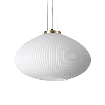 Sospensione Moderna Plisse' Metallo Ottone 1 Luce E27 D45Cm