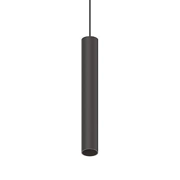 Pendente Tubolare Ego Alluminio Nero Led 12W 3000K Luce Calda