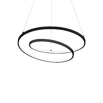 Sospensione Moderna Oz Metallo Nero Led 48W 3000K Luce Calda D60Cm Dali