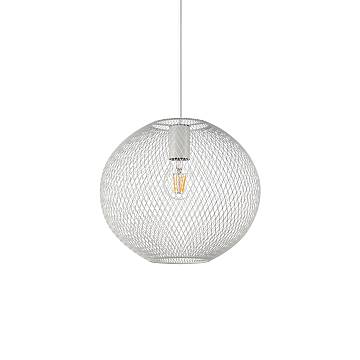 Lampadario A Sospensione Moderno Net Metallo Bianco 1 Luce E27 42W Ip20