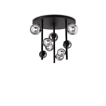 Plafoniera Contemporanea Perlage Metallo Nero 9 Luci G9 15W 3000K