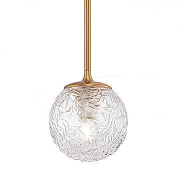 Sospensione Contemporanea Ligero Metallo Ottone 1 Luce Diffusore Vetro Bianco