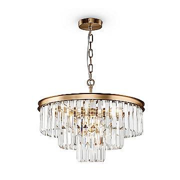 Lampadario Contemporaneo Revero Metallo Ottone 7 Luci Diffusori Vetro