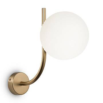 Applique Contemporanea Rendez-Vous Metallo Ottone 1 Luce Diffusore Bianco