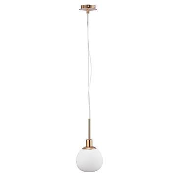 Sospensione Contemporanea Erich Metallo Ottone 1 Luce Diffusore Bianco