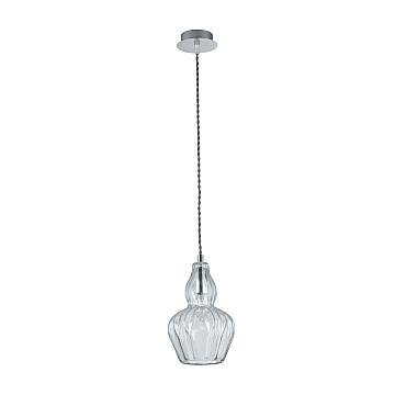 Sospensione Contemporanea Eustoma Metallo Nichel 1 Luce Diffusore Vetro