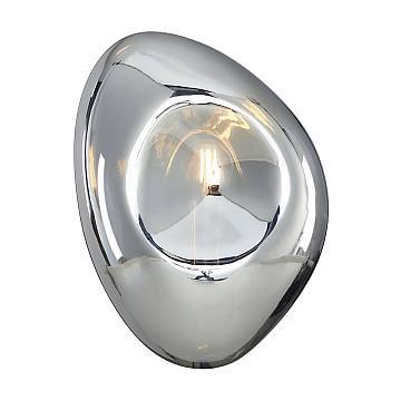 Applique Contemporanea Mabell Metallo Nero 1 Luce Diffusore Vetro Cromo