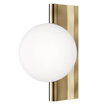 Applique Contemporanea Avant-Garde Metallo Ottone 1 Luce Diffusore Bianco