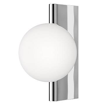 Applique Contemporanea Avant-Garde Metallo Cromo 1 Luce Diffusore Bianco