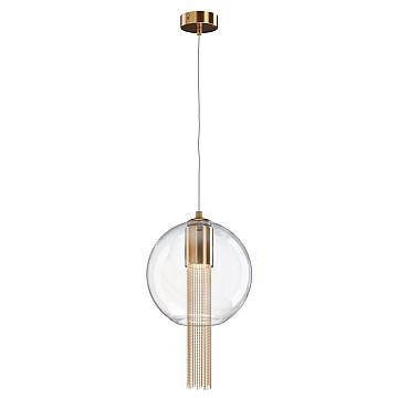 Sospensione Contemporanea Flusso Gree Metallo Bronzo 1 Luce